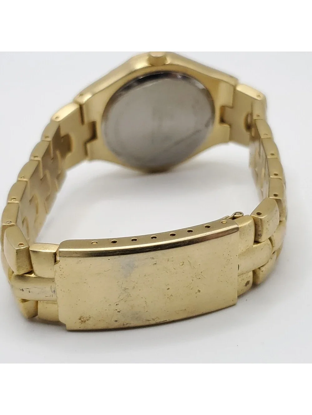 Lorus Diver Style Women Watch New Battery Gold Tone Date Dial 34mm